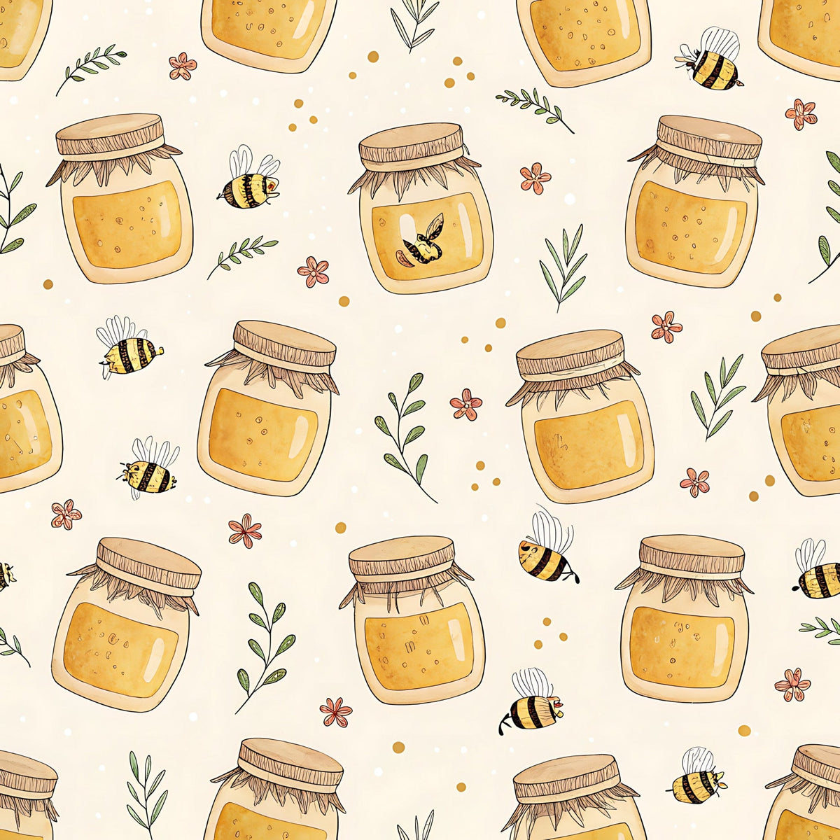 Honeycomb Harvest Pattern 15 Fleece Fabric
