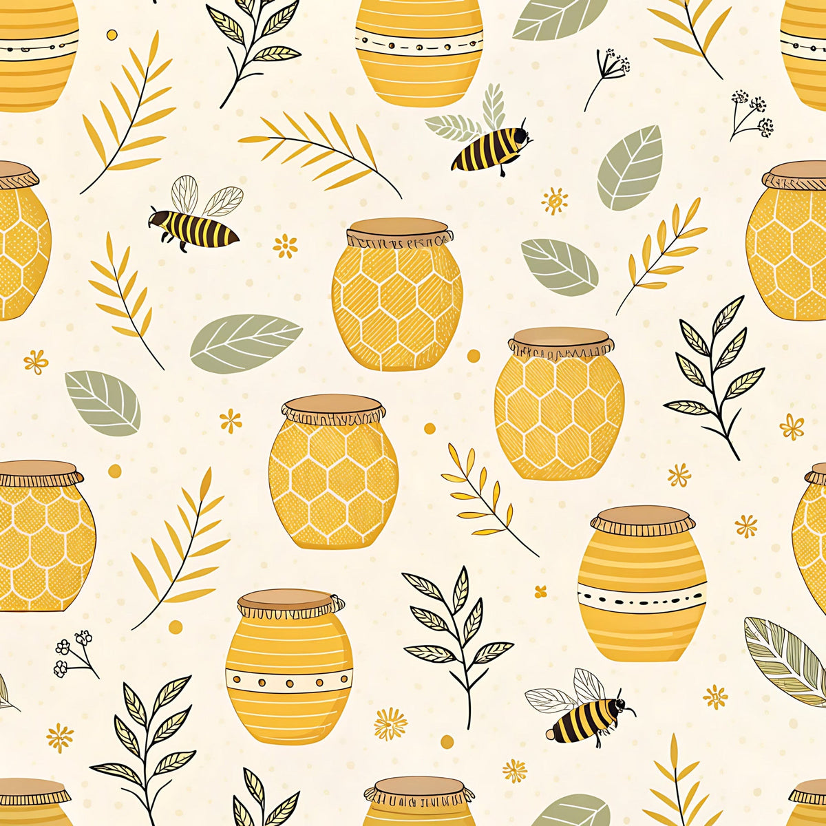 Honeycomb Harvest Pattern 19 Fleece Fabric