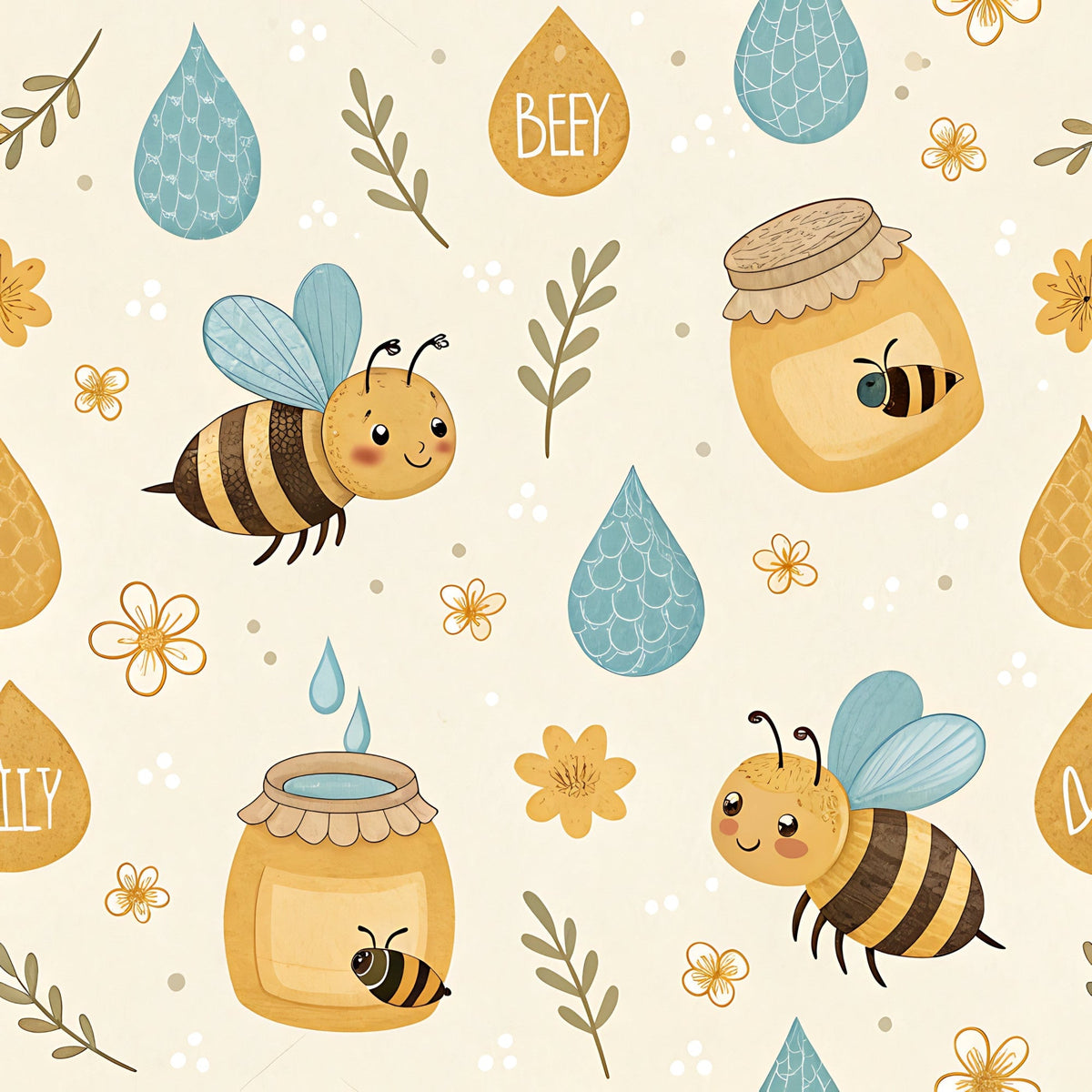 Honeycomb Harvest Pattern 3 Fleece Fabric