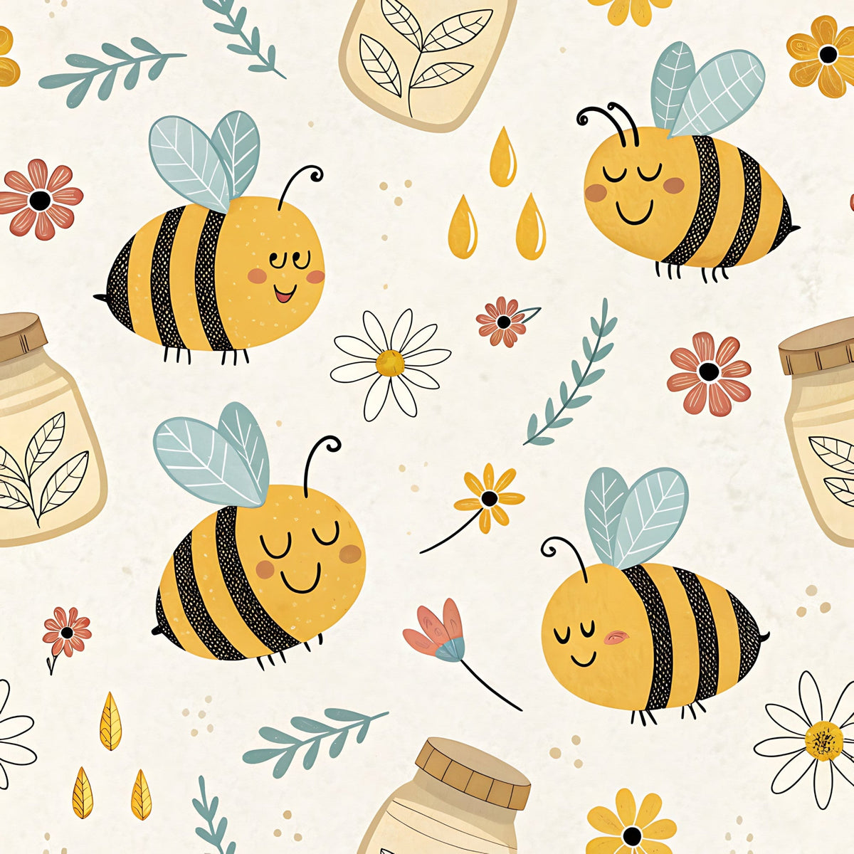 Honeycomb Harvest Pattern 7 Fleece Fabric
