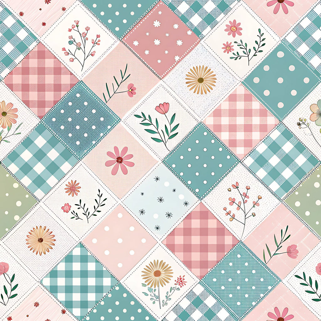 Stitched Meadow Pattern 15 Fleece Fabric