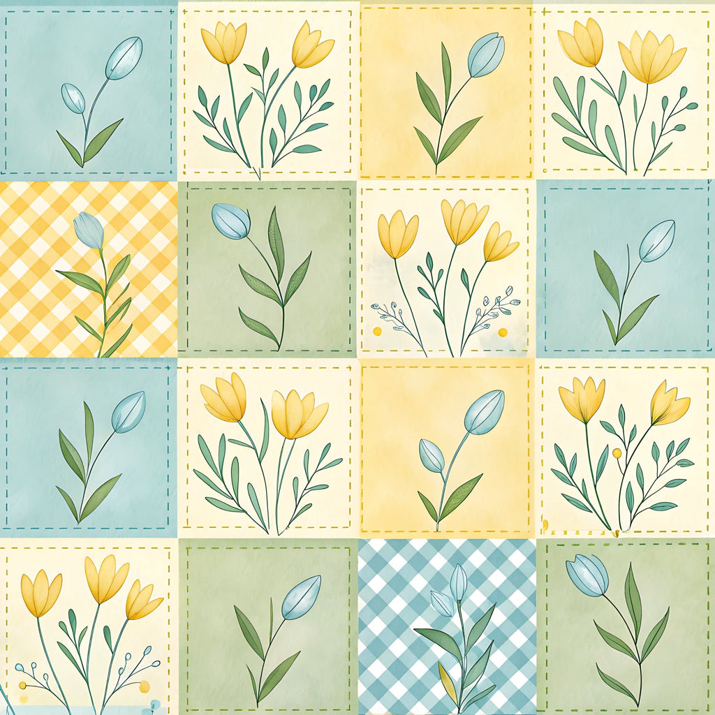Stitched Meadow Pattern 3 Fleece Fabric
