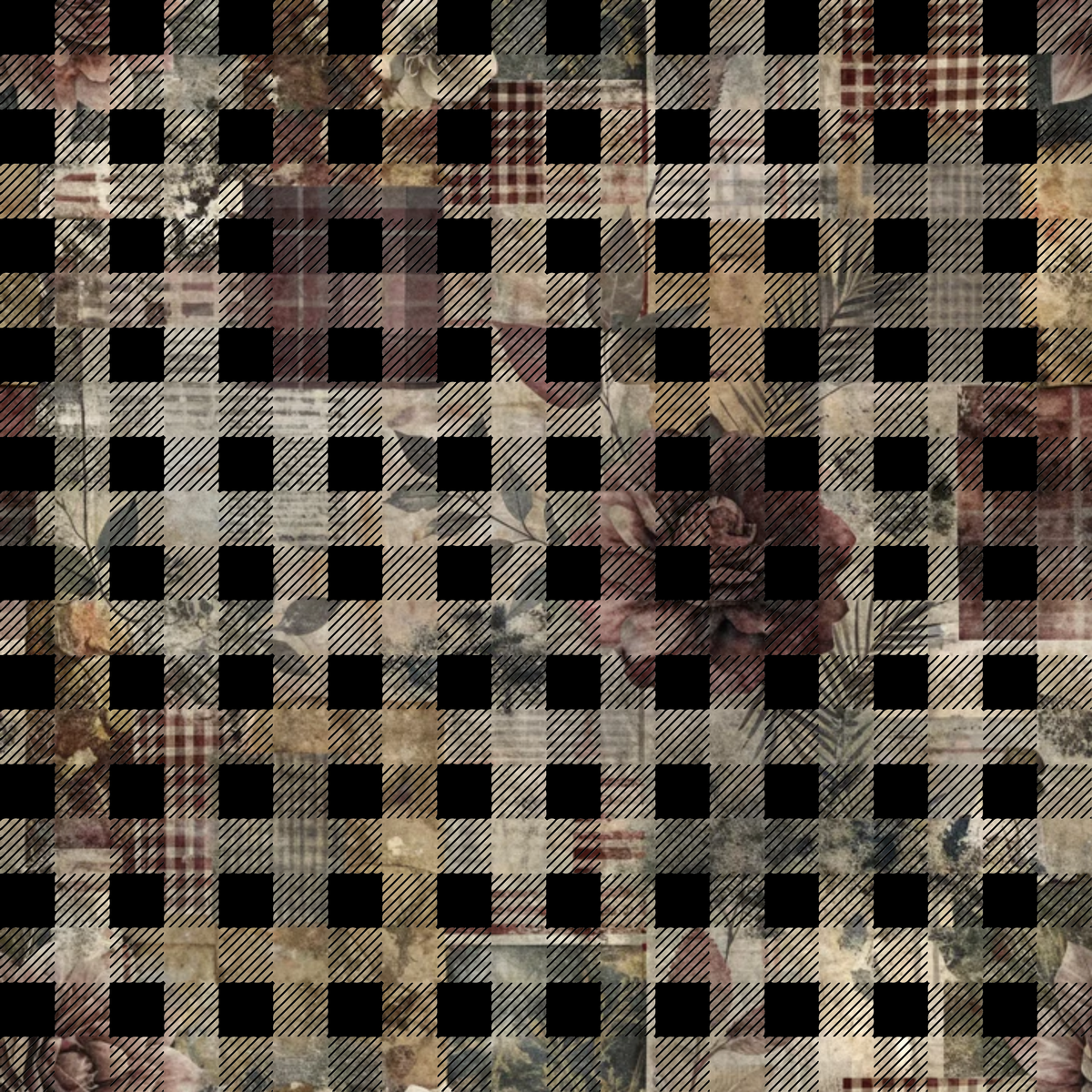 Heirloom Collage Pattern 15 Fleece Fabric