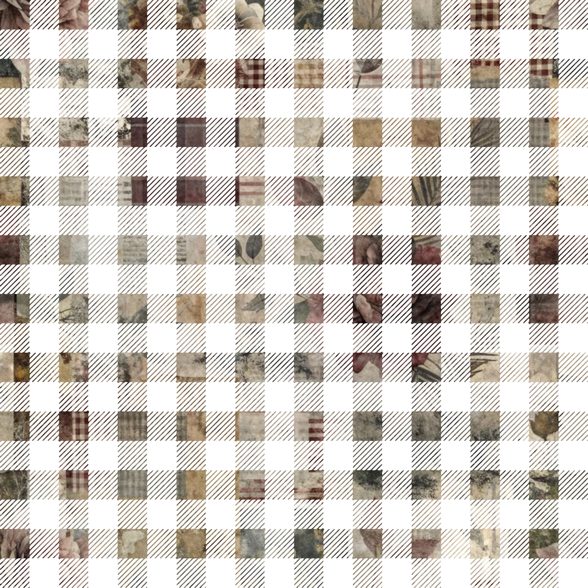 Heirloom Collage Pattern 16 Fleece Fabric