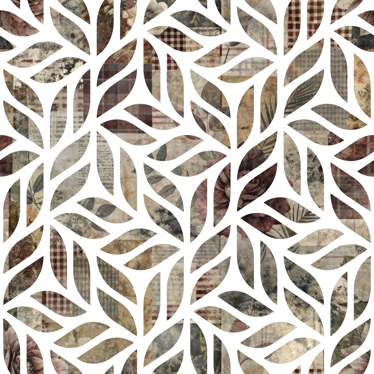 Heirloom Collage Pattern 26 Fleece Fabric