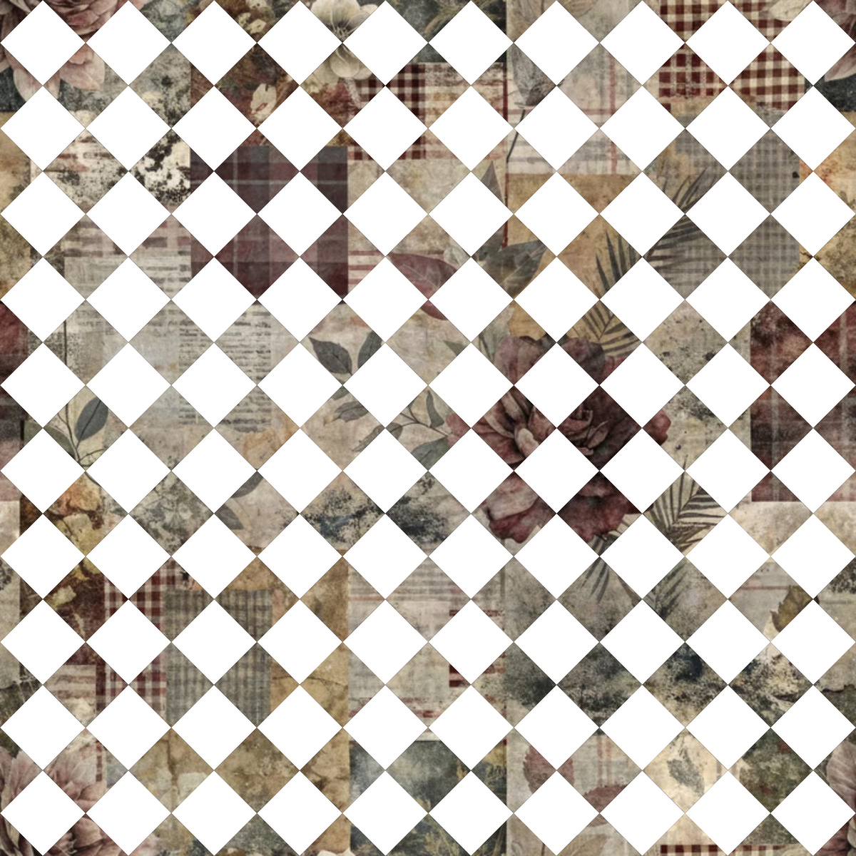 Heirloom Collage Pattern 17 Fleece Fabric