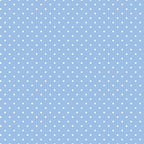 Light blue background with a pattern of small white polka dots evenly spaced across the image.