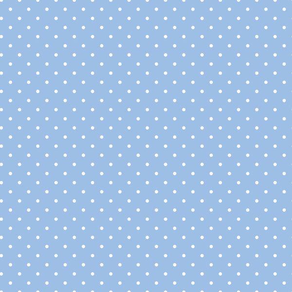 Light blue background with a pattern of small white polka dots evenly spaced across the image.