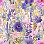 Lavender Meadow Pattern 1 Fleece Fabric