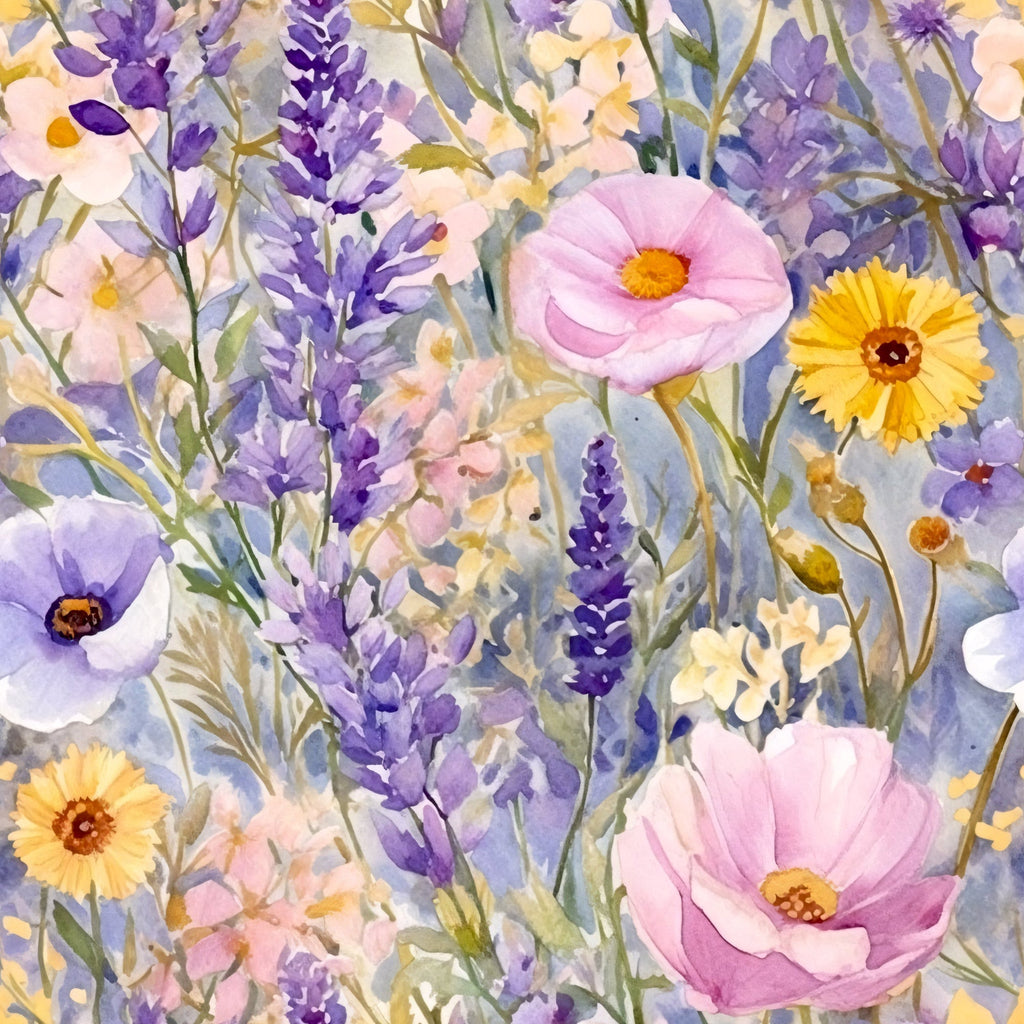 Lavender Meadow Pattern 2 Fleece Fabric