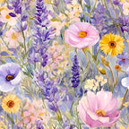 Lavender Meadow Pattern 2 Fleece Fabric