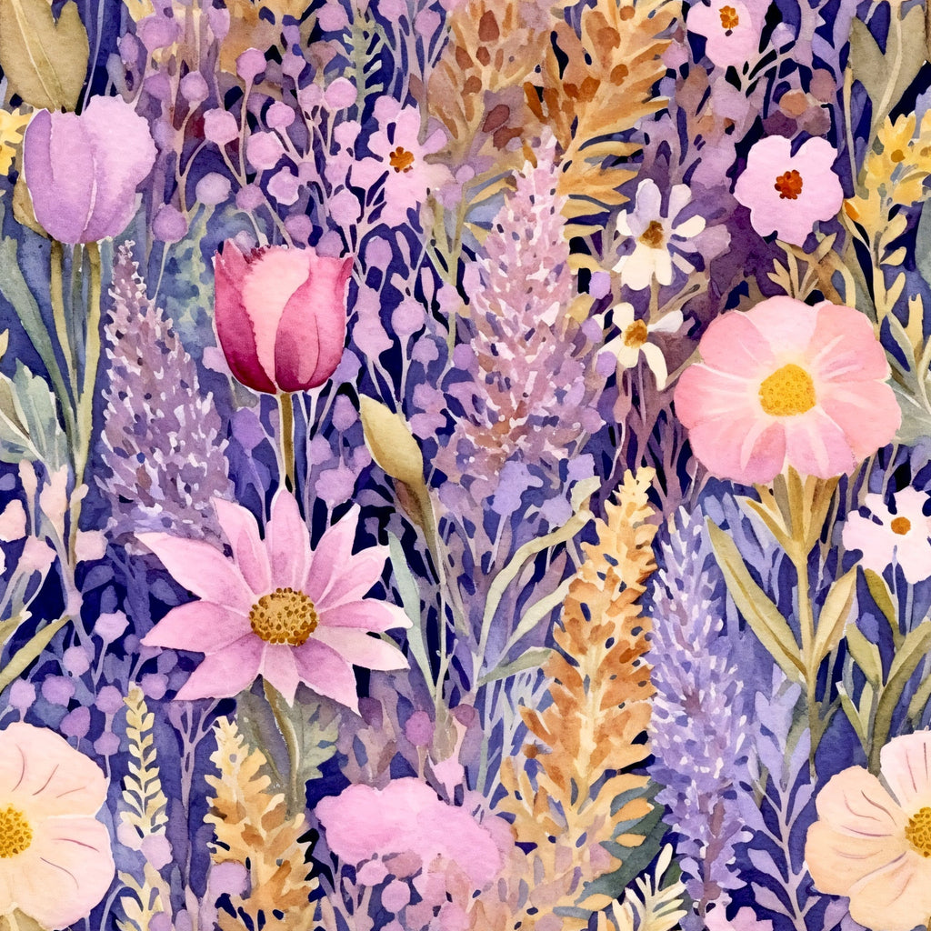 Lavender Meadow Pattern 4 Fleece Fabric