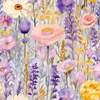 Lavender Meadow Pattern 7 Fleece Fabric