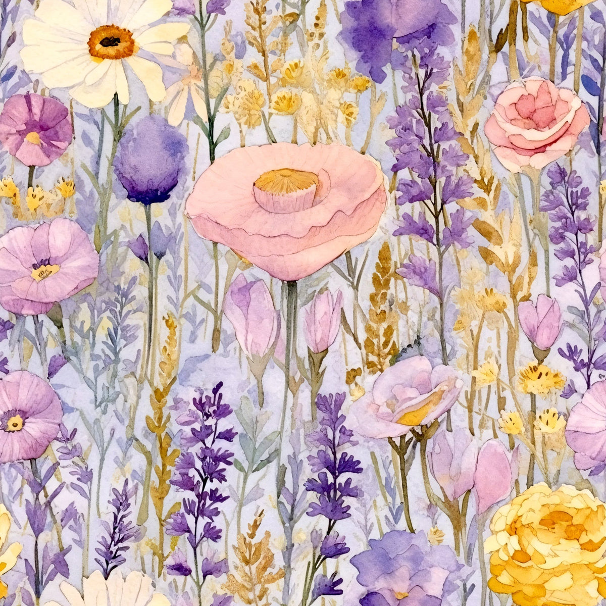 Lavender Meadow Pattern 7 Fleece Fabric