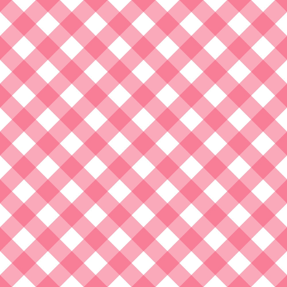 A pink and white checkered pattern with a symmetrical, repetitive design.