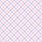 Pattern of alternating light purple and pink plaid squares on a white background.