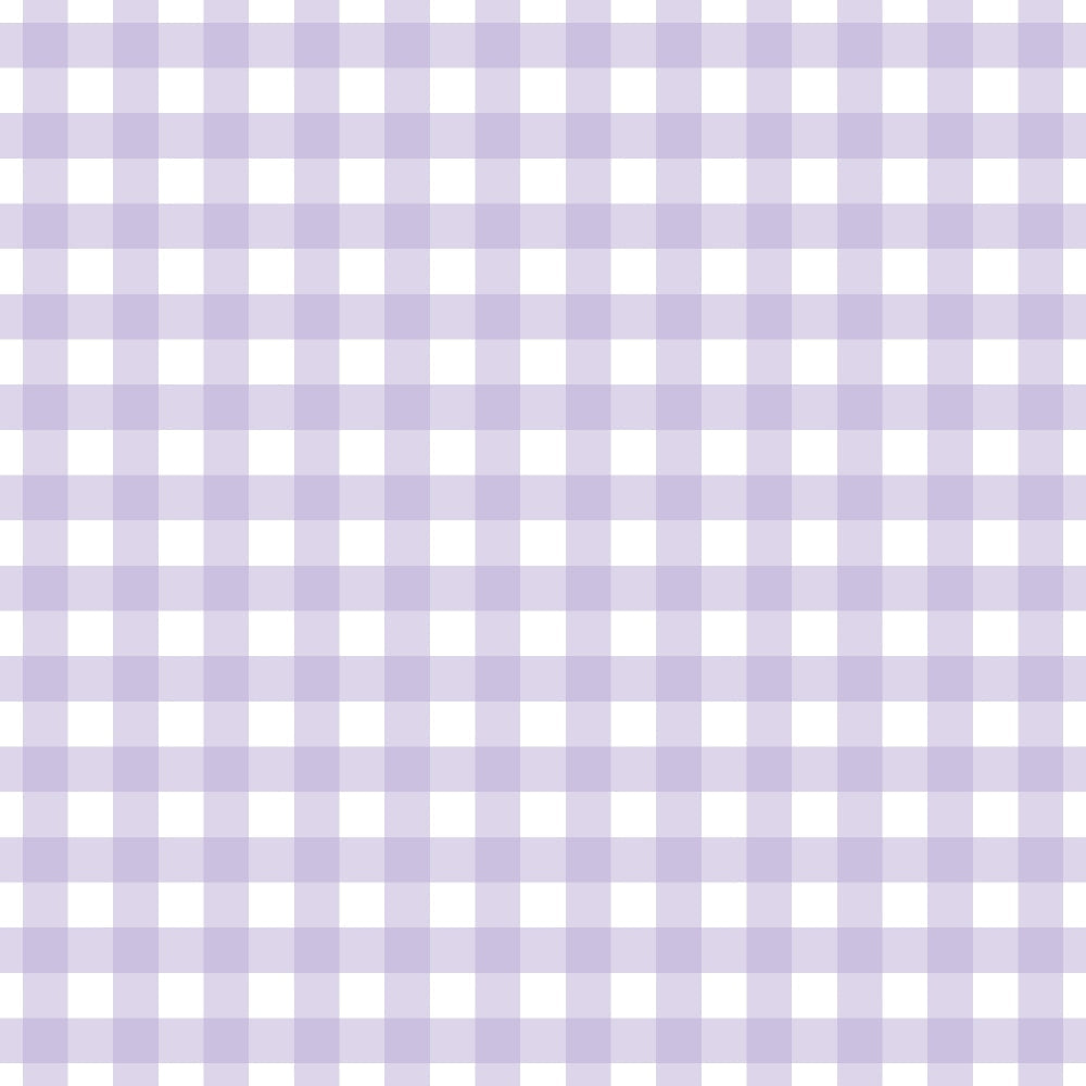 A seamless pattern with lavender and white checkered squares in a gingham design.