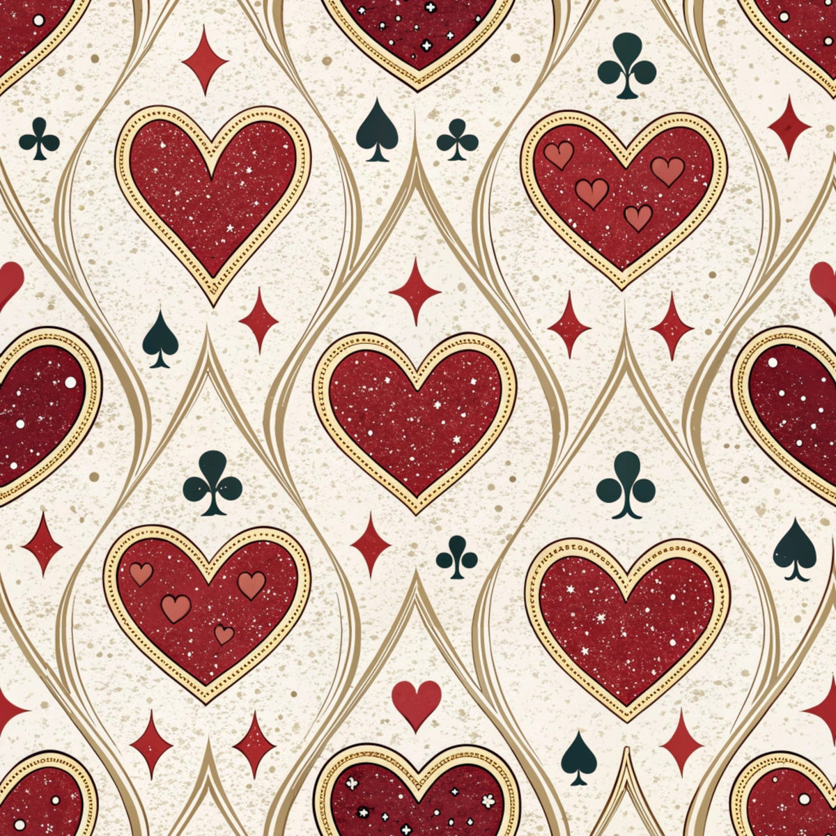 Gilded Valentine Pattern 2 Fleece Fabric