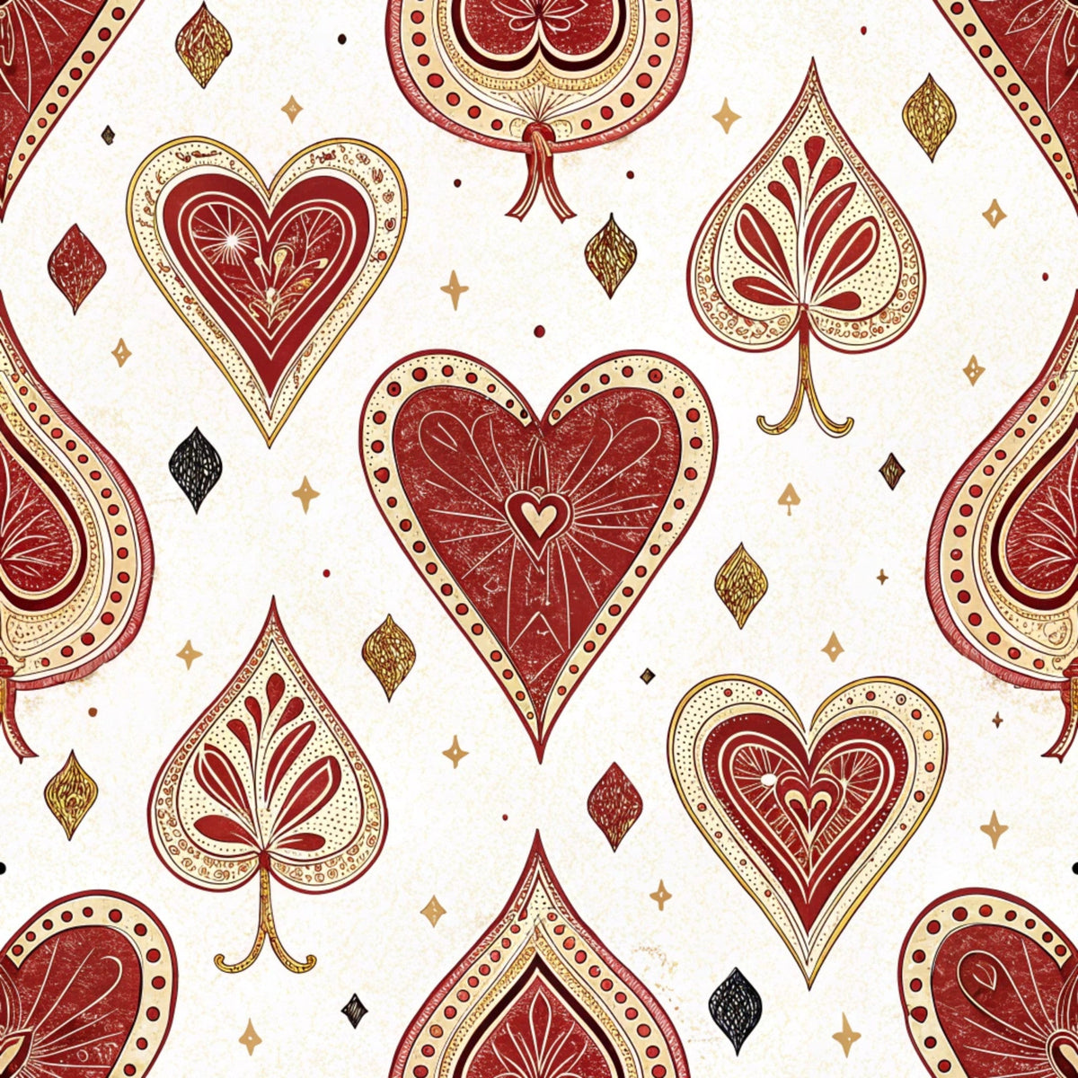 Gilded Valentine Pattern 25 Fleece Fabric