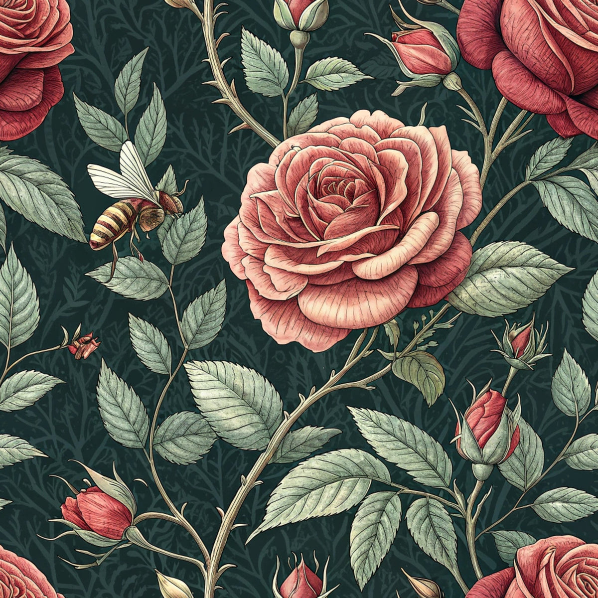 Scarlet Hive Pattern 2 Fleece Fabric