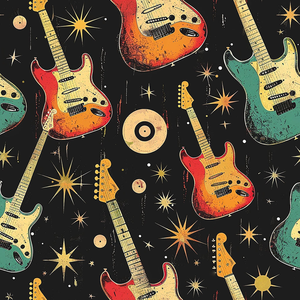 Jukebox Starlight Pattern 2 Fleece Fabric