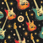 Jukebox Starlight Pattern 2 Fleece Fabric
