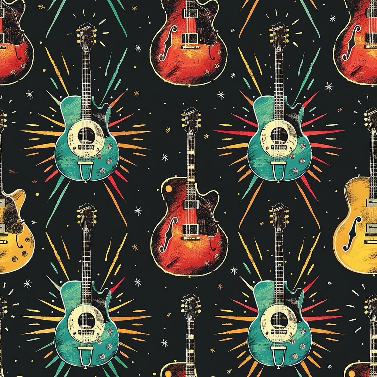 Jukebox Starlight Pattern 3 Fleece Fabric
