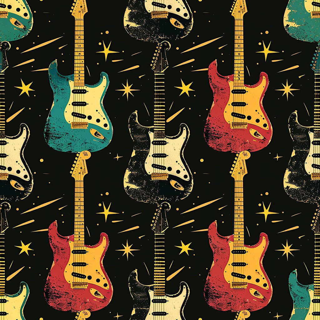 Jukebox Starlight Pattern 4 Fleece Fabric