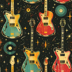 Jukebox Starlight Pattern 5 Fleece Fabric