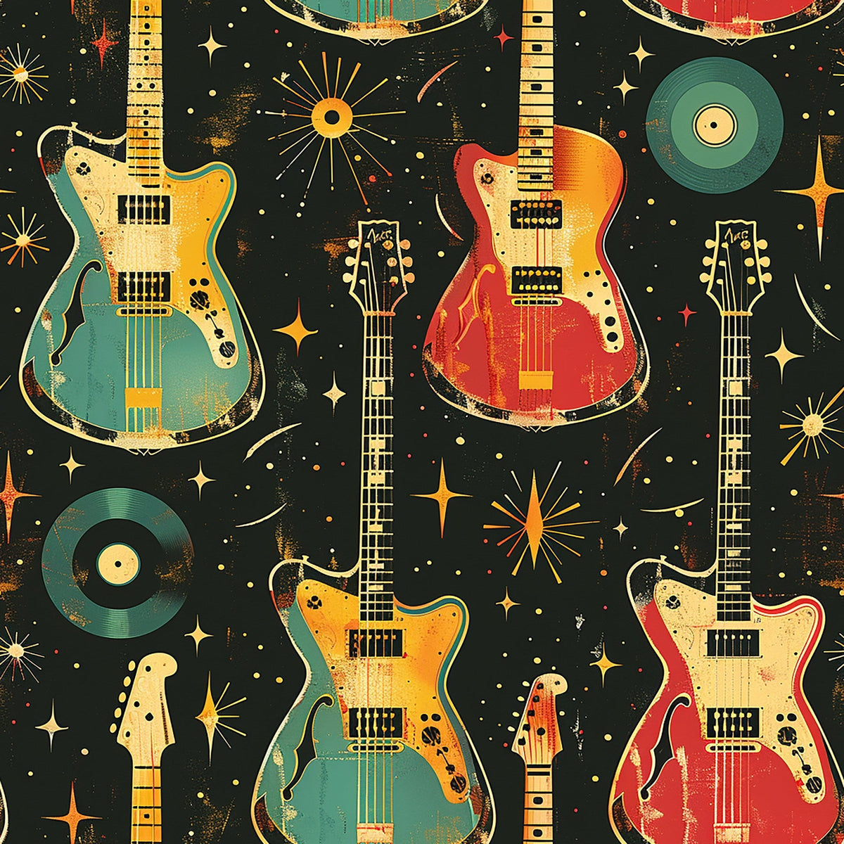 Jukebox Starlight Pattern 5 Fleece Fabric