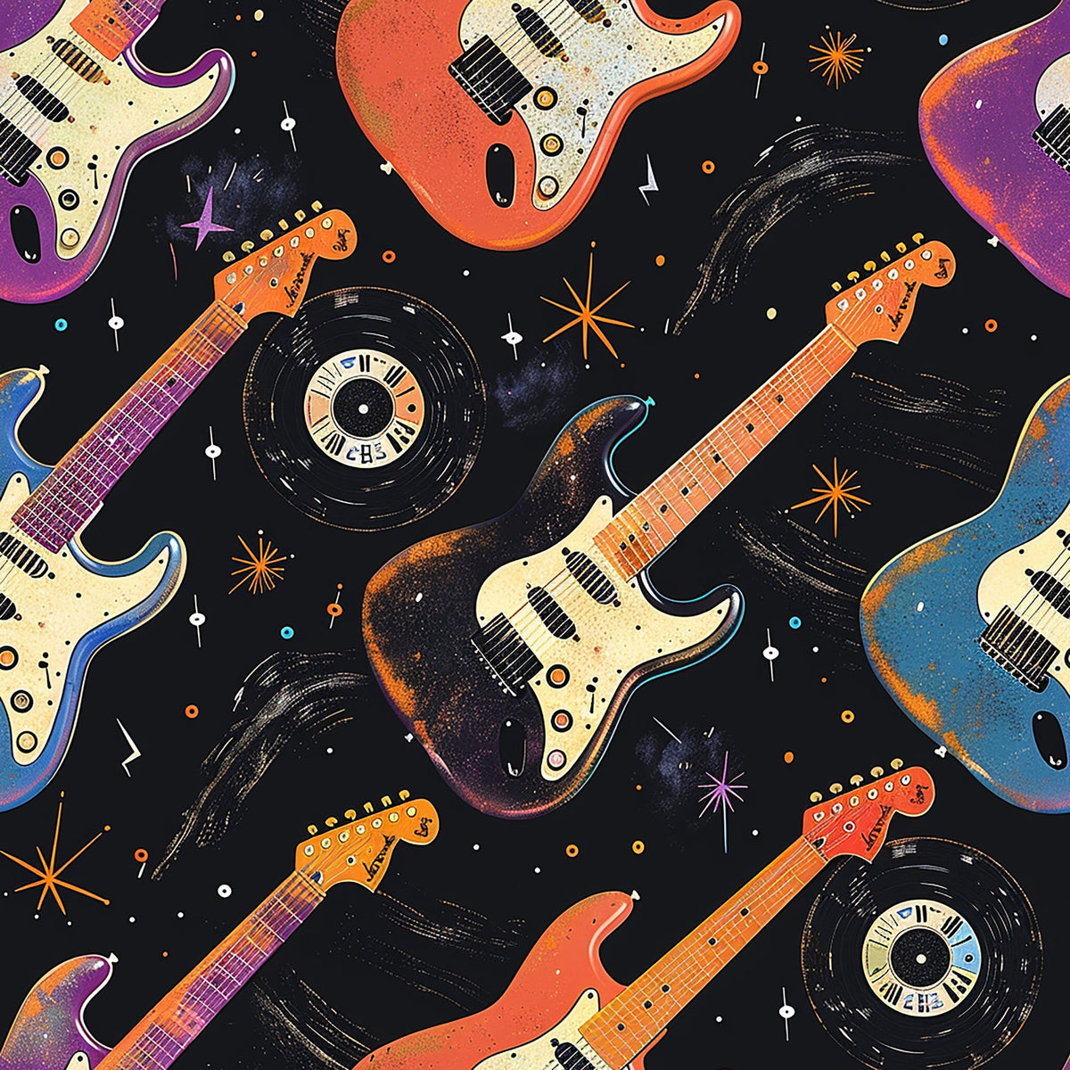 Jukebox Starlight Pattern 7 Fleece Fabric