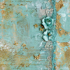 Gilded Lace Script Pattern 5 Fleece Fabric