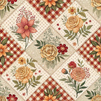 Rustic Patchwork Quilt Pattern 1 Fleece Fabric