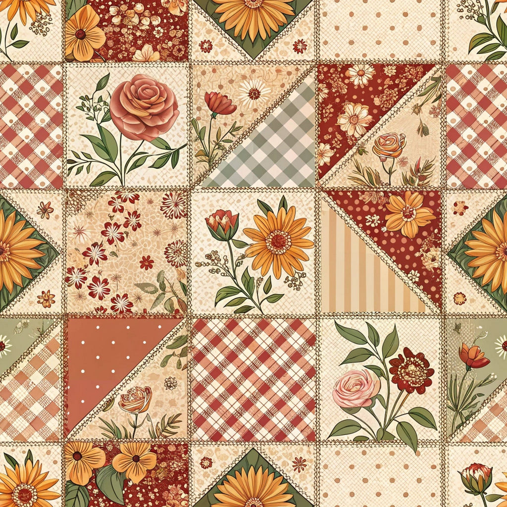 Rustic Patchwork Quilt Pattern 10 Fleece Fabric
