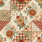 Rustic Patchwork Quilt Pattern 2 Fleece Fabric