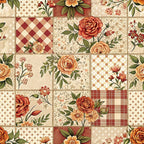 Rustic Patchwork Quilt Pattern 5 Fleece Fabric
