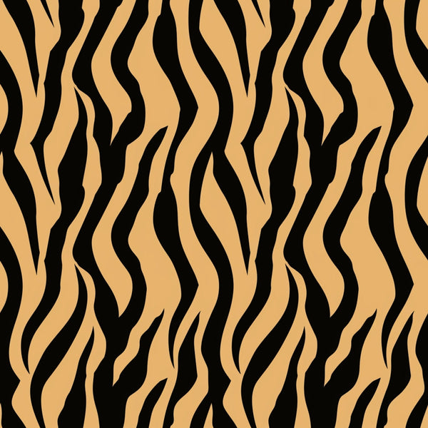 Abstract pattern with wavy black stripes on a light brown background, resembling a stylized tiger print.