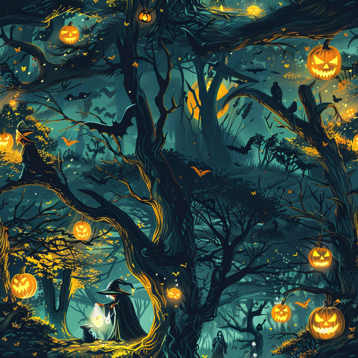 Pumpkin Hollow Pattern 15 Fleece Fabric