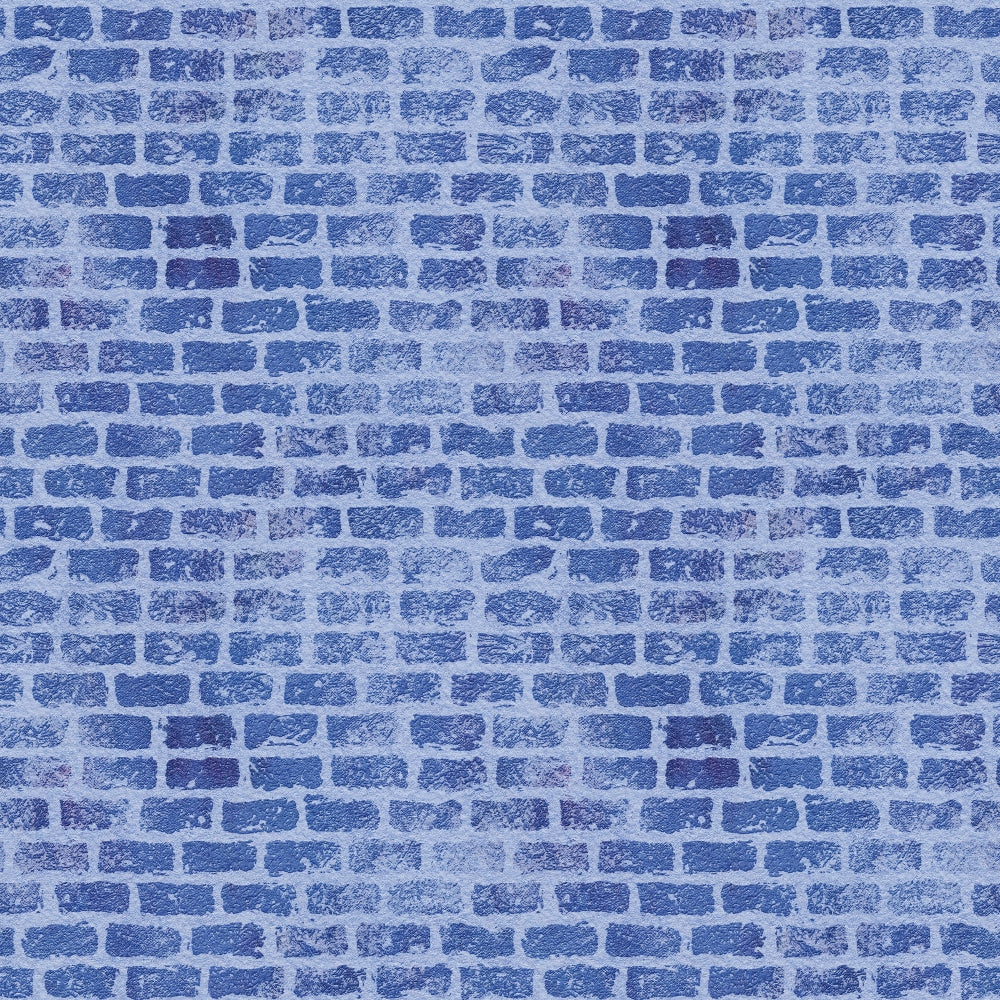 blue, periwinkle, brick wall, grunge texture, distressed pattern, weathered bricks, mortar lines, vintage style, shabby chic,, fabric panel, textured surface, building material, masonry pattern, rustic aesthetic, aged appearance, rectangular bricks, uniform layout