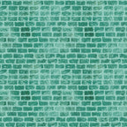 teal, turquoise, mint green, brick wall pattern, grunge texture, weathered bricks, distressed look, geometric pattern,, fabric panel, vintage style, textured surface, building blocks, masonry design, aged appearance, rectangular bricks, mortar lines, urban theme, architectural pattern
