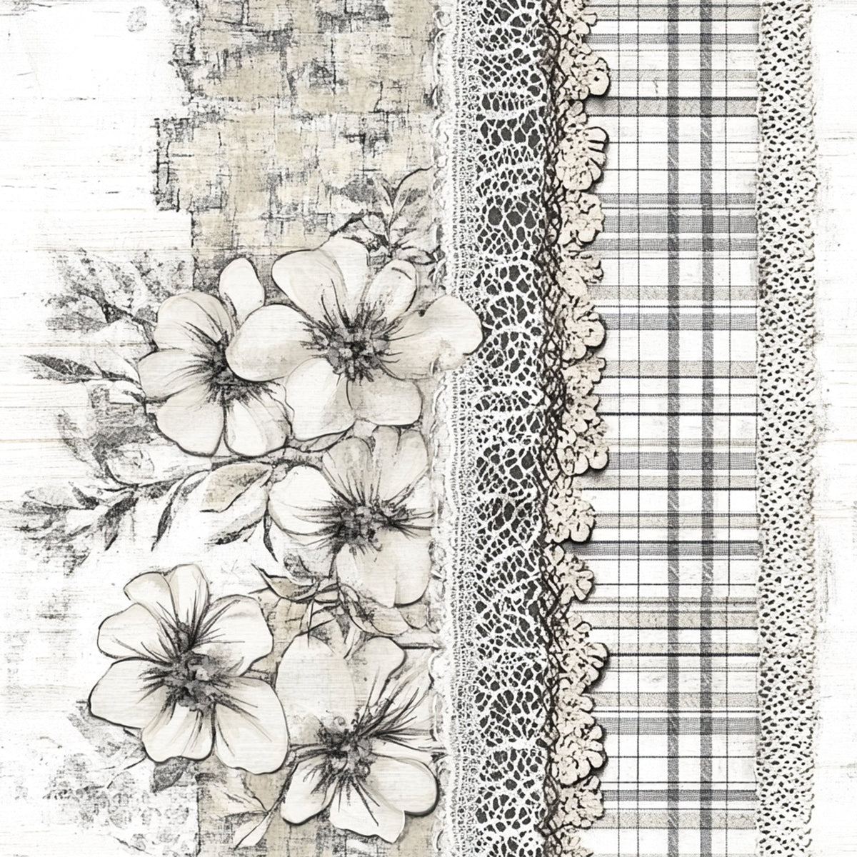 Patchwork Posies Pattern 10 Fleece Fabric
