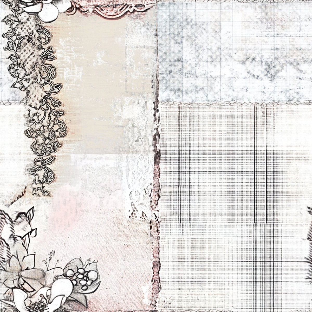 Patchwork Posies Pattern 11 Fleece Fabric