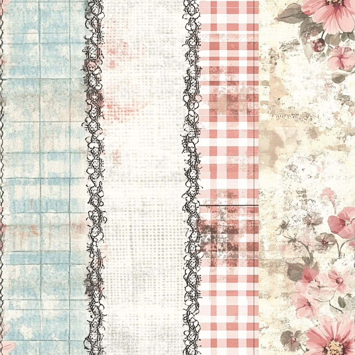 Patchwork Posies Pattern 14 Fleece Fabric