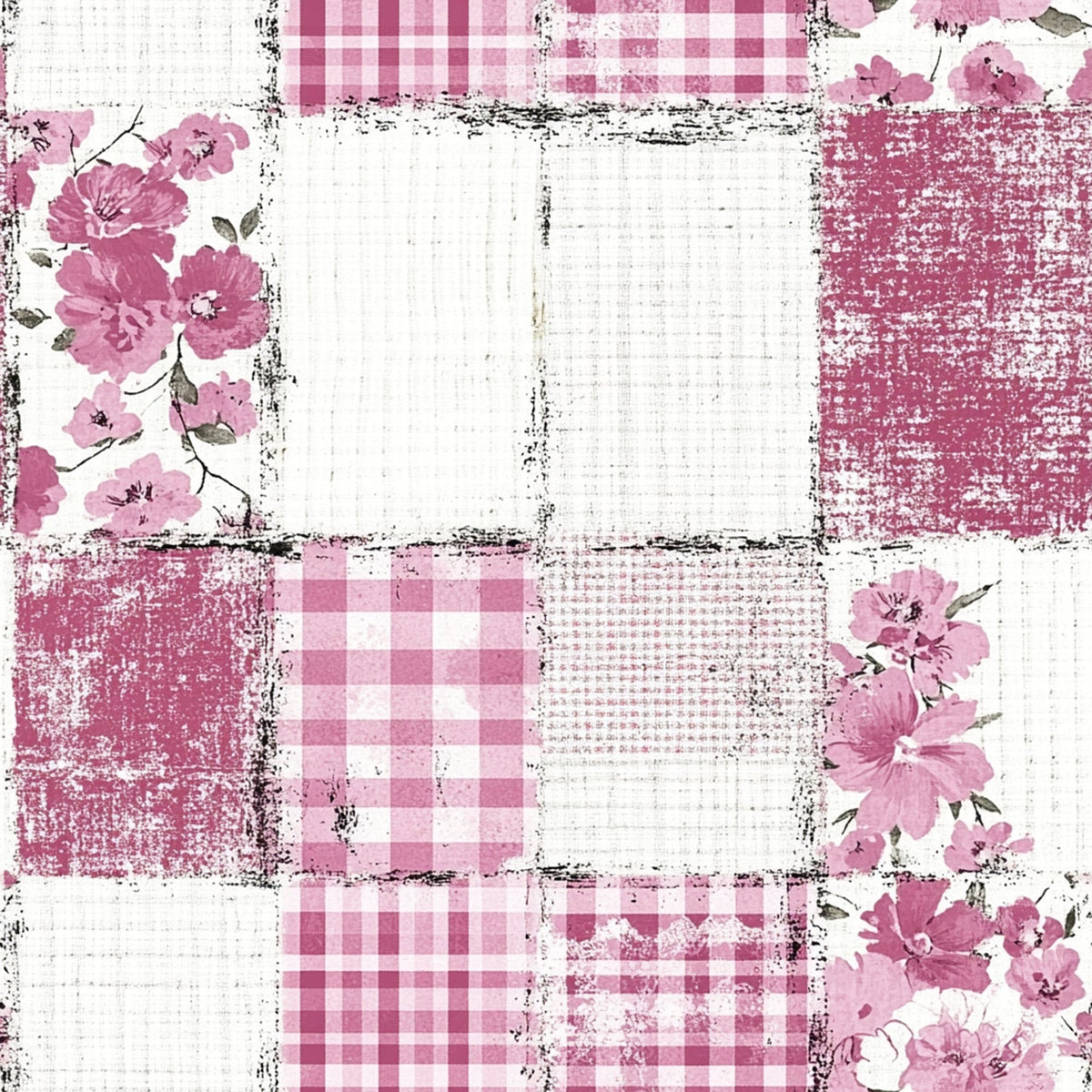 Patchwork Posies Pattern 18 Fleece Fabric