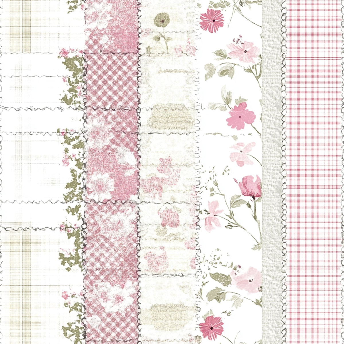 Patchwork Posies Pattern 19 Fleece Fabric