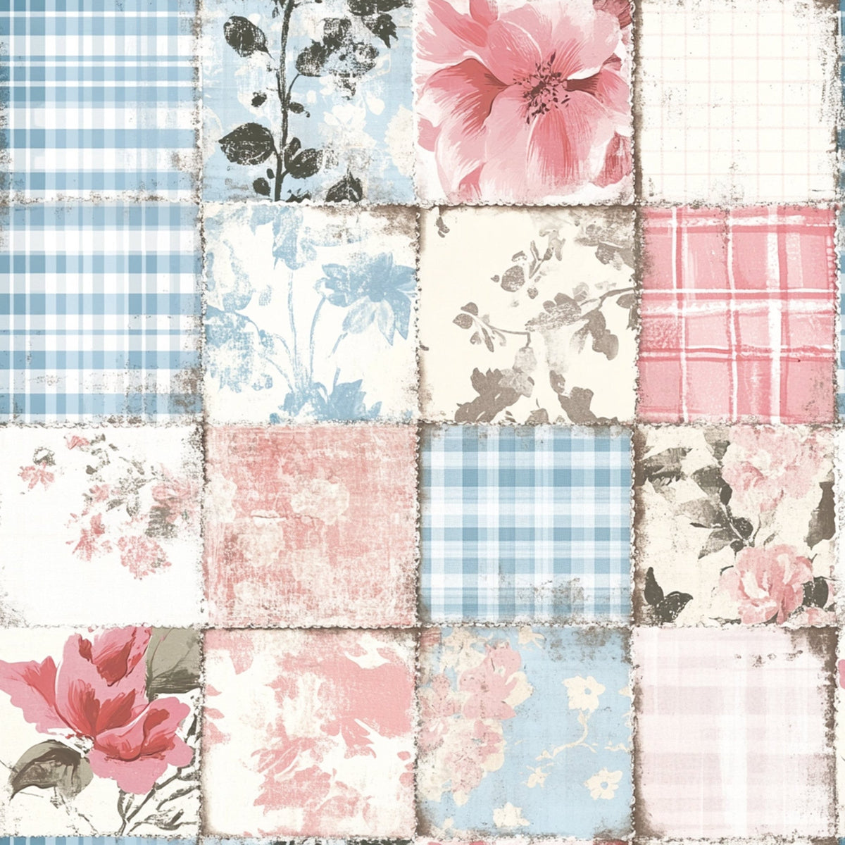 Patchwork Posies Pattern 23 Fleece Fabric