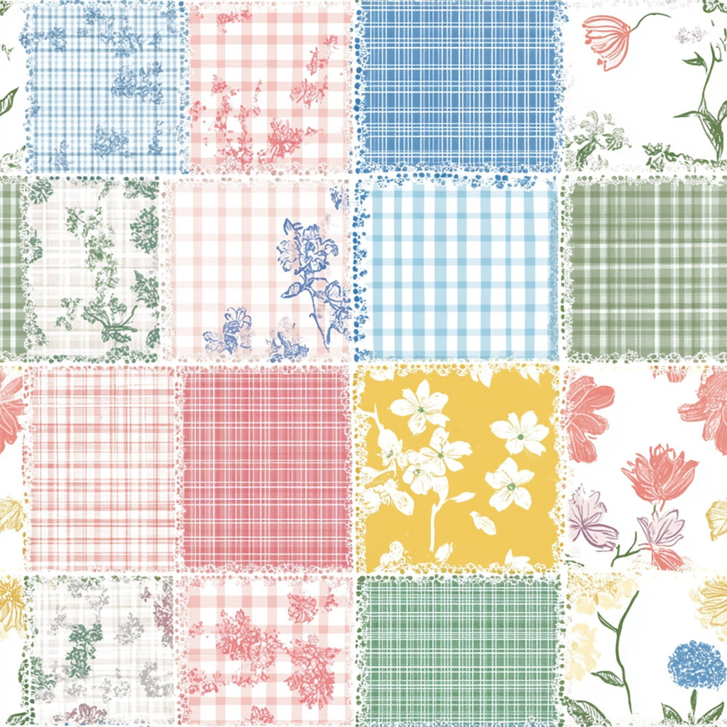 Patchwork Posies Pattern 24 Fleece Fabric