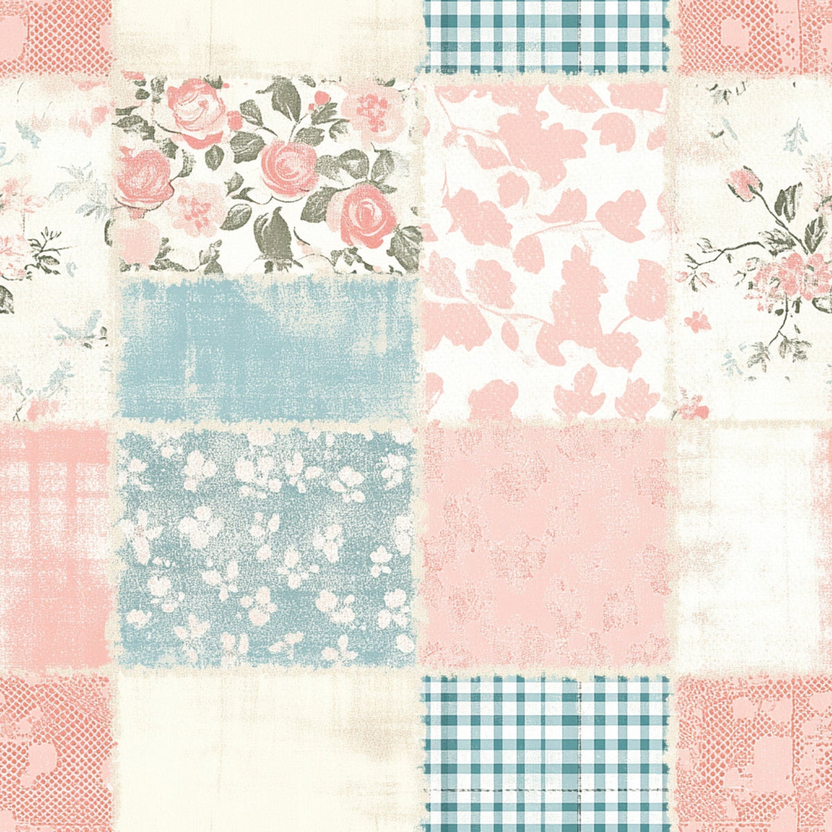 Patchwork Posies Pattern 3 Fleece Fabric