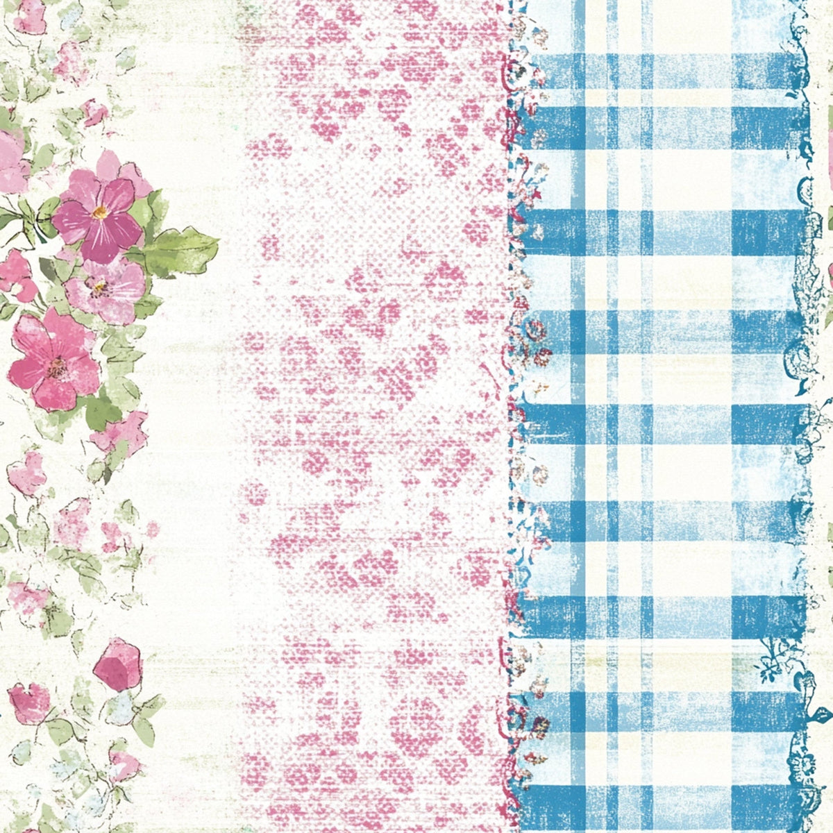 Patchwork Posies Pattern 6 Fleece Fabric