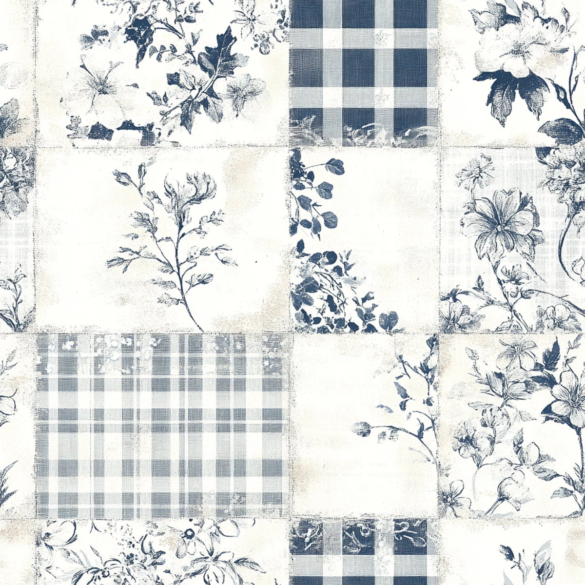 Patchwork Posies Pattern 8 Fleece Fabric
